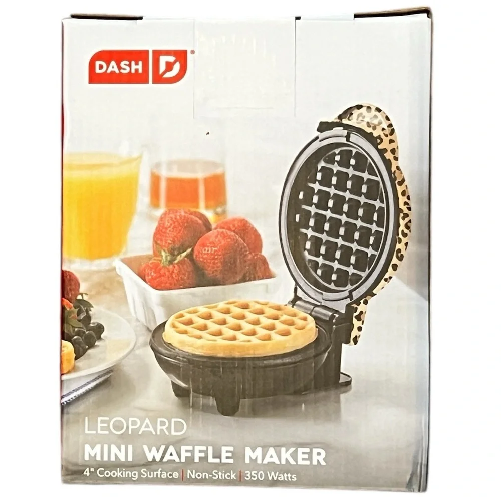 Dash - ‘Leopard’ Rare Mini Waffle Maker. NWT. Firm!